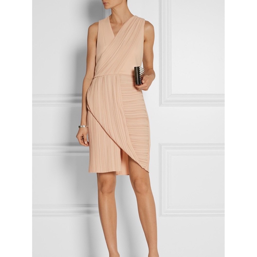 Dion Lee Wrap Effect Plisse crepe nude dress
